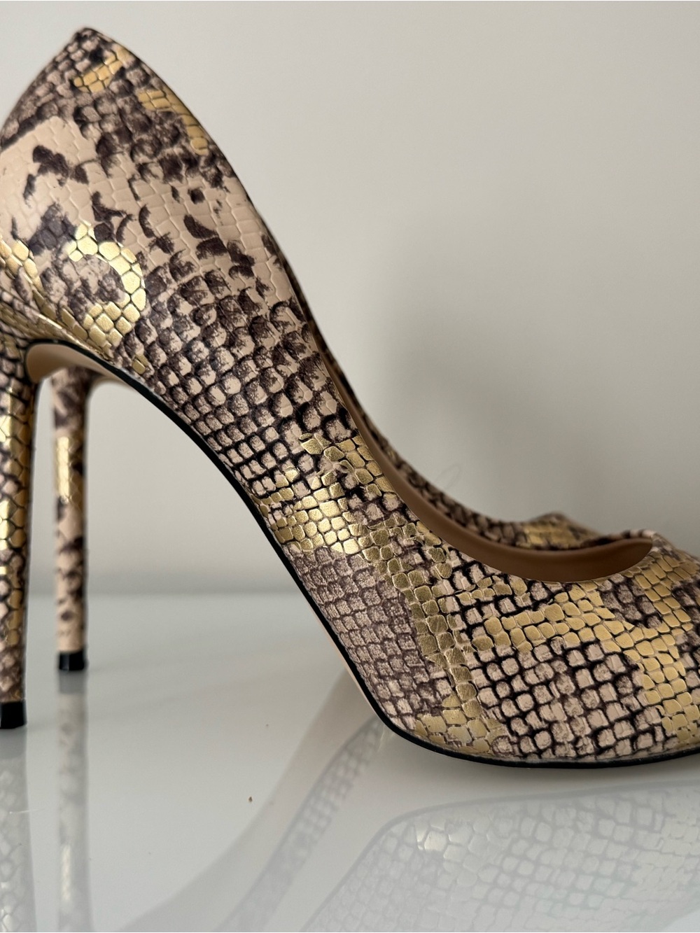 Rouge Helium Gold snakes woman stiletto pumps size 9 - Picture 5 of 6